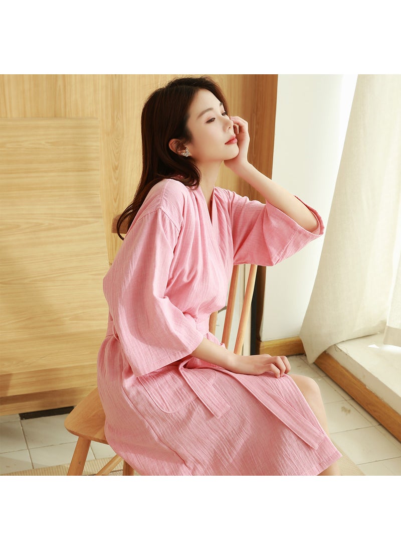Generic Luxury Cotton Bathrobe Unisex Absorbent SPA Robe Green-shawl collar 