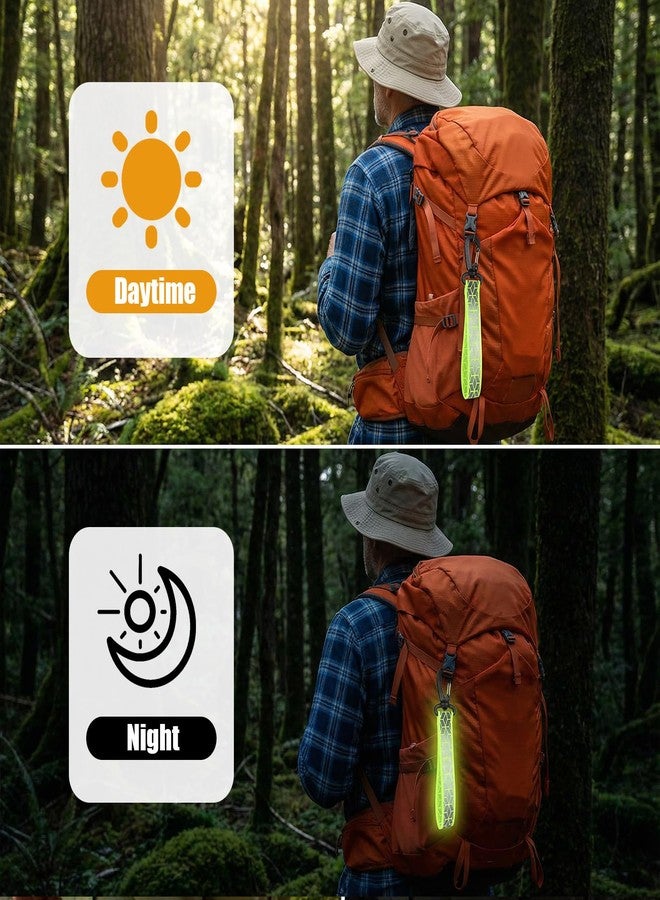 Ajcotahm 6 Pcs Reflective Straps, Glow in the Dark Safety Keychain Reflective Backpack Tags Night Reflector Pendants for Backpack Clothes Dog Collar Cycling Walking Running Climbing Camping(Green Orange Black) - Image 5