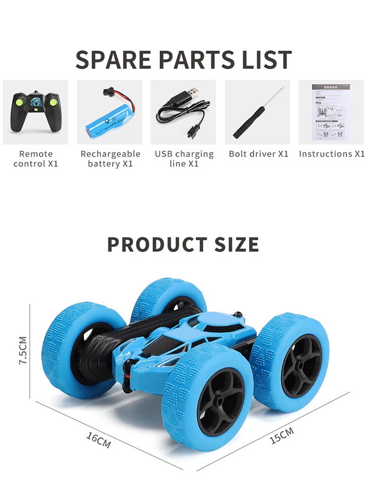 Perfii Remote-Controlled RC Stunt Car with Double-Side Body Roll Walking, Dual Front Lights, TRP Material, Vacuum Tires, Powerful Motor, Muddy Terrain Mastery, 360° Rotation, and Wireless Comfort Control  - Image 3