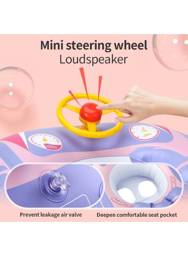 سويمبوبو عوامة سباحة للأطفال قابلة للنفخ مع مظلة واقية من الشمس للأطفال من سن 3 سنوات فما فوق - سيارة أرجوانية - Image 5