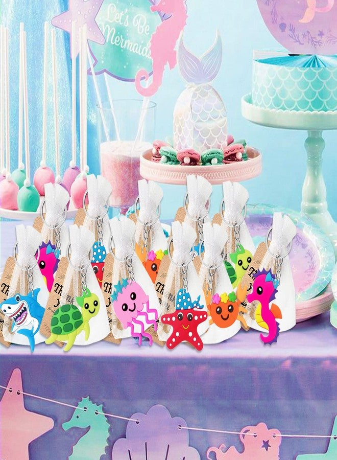 CiciBear 54 Pack Sea World Party Return Favors with Sea Creature Keychains and Thank You Tags for Kids Birthday, Baby Shower - Image 3