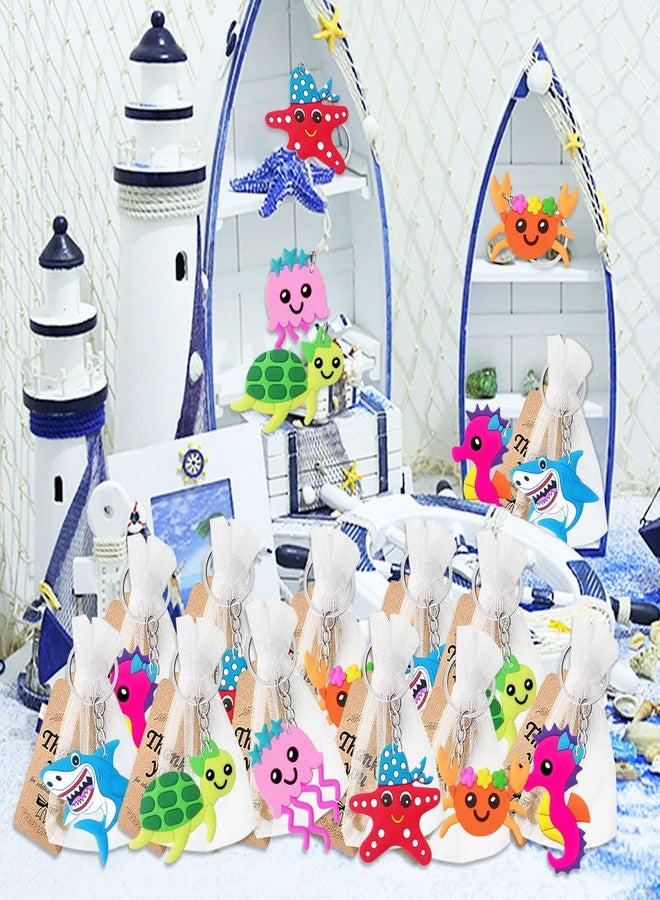 CiciBear 54 Pack Sea World Party Return Favors with Sea Creature Keychains and Thank You Tags for Kids Birthday, Baby Shower - Image 5