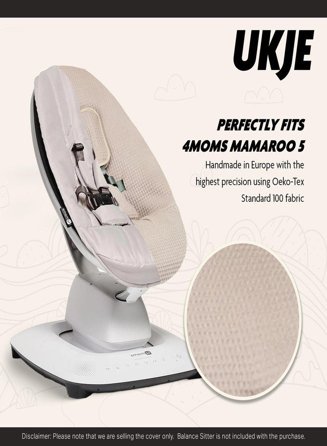UKJE Protective Swing Cover Compatible with 4moms or MamaRoo 5, Multi-Motion Baby Swing, Baby Swing Liners, Baby Rocker Cover, Easy to Install, Easy to Wash, Handmade in Europe, Taupe - Image 4