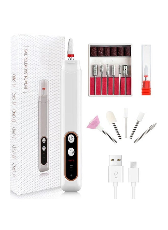 Hihonor Professional Cordless Electric Nail Drill with 12 Drill Bits, 3 Speeds Portable Nail Sander Tools Rechargeable Nail Drill Machine for Acrylic Gel Nails, Nail Drill File Kit for Home, Salon, Travel Gifts  - Image 1
