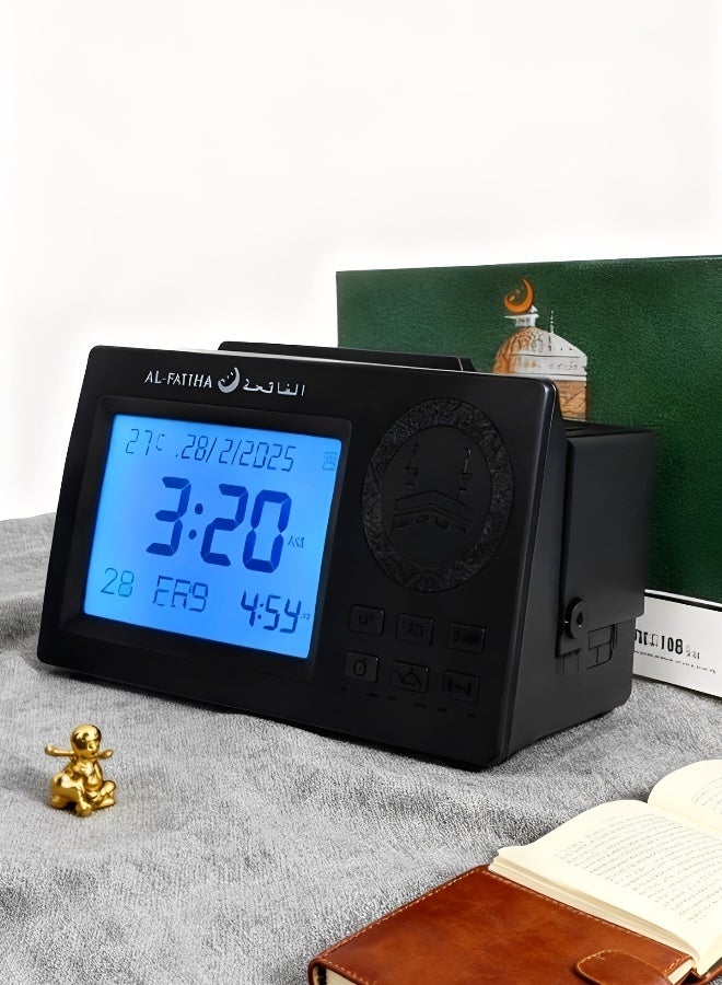 منبه رقمي على شكل طاولة 15x8 سم من ألياف الكربون ساعة مكتبية أنيقة من ألياف الكربون باللون الأسود مع وظيفتين: تذكير ومنبه يومي مثالية للاستخدام في المنازل والمكاتب الحديثة - Image 2