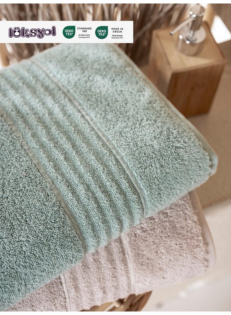 لوكسيول طقم مناشف لوكسيول بجودة فندقية 100٪ قطن تركي 600 جرام لكل متر مربع مناشف متوسطة المقاس 50 × 90 سم ناعمة عالية الامتصاص طقم منشفتي حمام لون أزرق جراند وستون ناعم معتمد OEKO-TEX Standard 100 تصنيع صديق للبيئة Made in Green مناشف فاخرة للحمام والسبا والمنزل والنادي الرياضي والسفر تجفيف سريع ملمس قطني فاخر آمنة للبشرة الحساسة متينة وثابتة اللون مضغوطة داخل العبوة وتنتفخ بعد الغسل إحساس فنادق خمس نجوم تصميم أنيق للاستخدام اليومي من Luksyol - Image 3