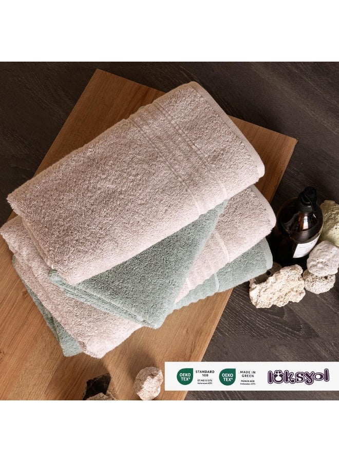 لوكسيول طقم مناشف لوكسيول بجودة فندقية 100٪ قطن تركي 600 جرام لكل متر مربع مناشف متوسطة المقاس 50 × 90 سم ناعمة عالية الامتصاص طقم منشفتي حمام لون أزرق جراند وستون ناعم معتمد OEKO-TEX Standard 100 تصنيع صديق للبيئة Made in Green مناشف فاخرة للحمام والسبا والمنزل والنادي الرياضي والسفر تجفيف سريع ملمس قطني فاخر آمنة للبشرة الحساسة متينة وثابتة اللون مضغوطة داخل العبوة وتنتفخ بعد الغسل إحساس فنادق خمس نجوم تصميم أنيق للاستخدام اليومي من Luksyol - Image 2