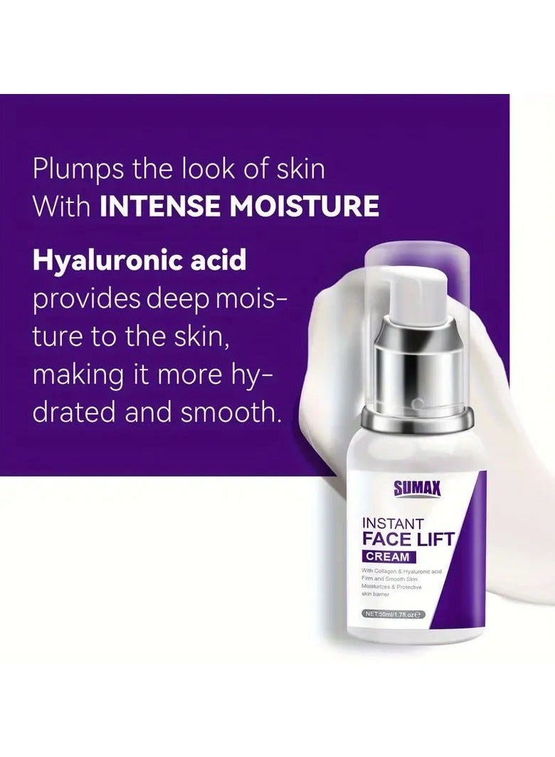 SUMAX Anti-Wrinkle Instant Face Lift Cream - 50Ml | Hydrating & Firming, Reduces Fine Lines, Suitable For All Skin Types, With Collagen & Hyaluronic Acid Plant Squalane - Image 2
