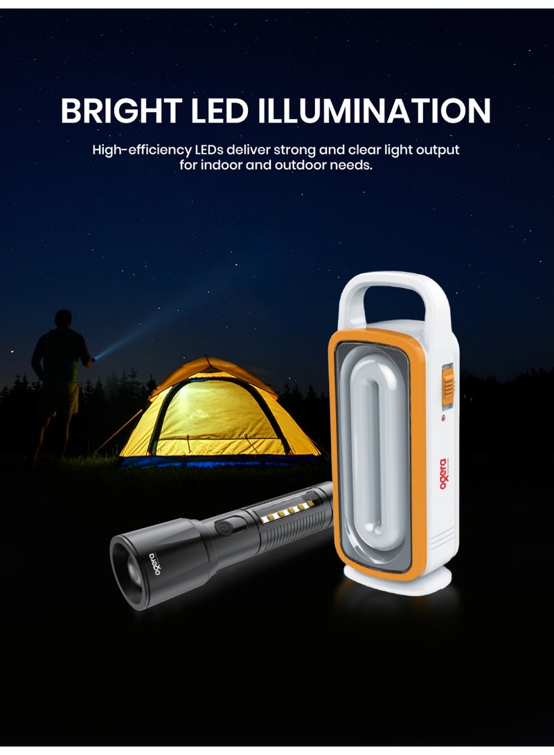 Ogera Rechargeable LED Flashlight & Emergency Light – Ultra-Bright Torch with Long-Lasting Battery, Multi-Function Portable Light for Camping, Hiking, Home & Power Outages - Image 3
