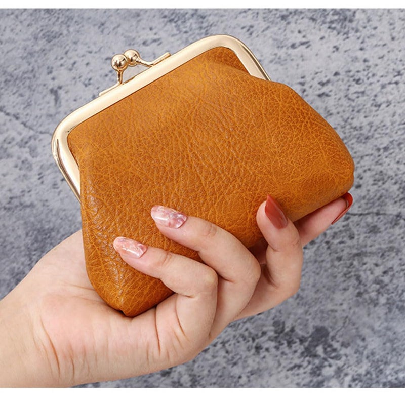 Lavogel Coin Purse, Kiss Lock Coin Purse for Women, Large Capacity Coin Pouch,Vintage Change Purse Cute Car Coin Holder for Women (1-Brown) - Image 2
