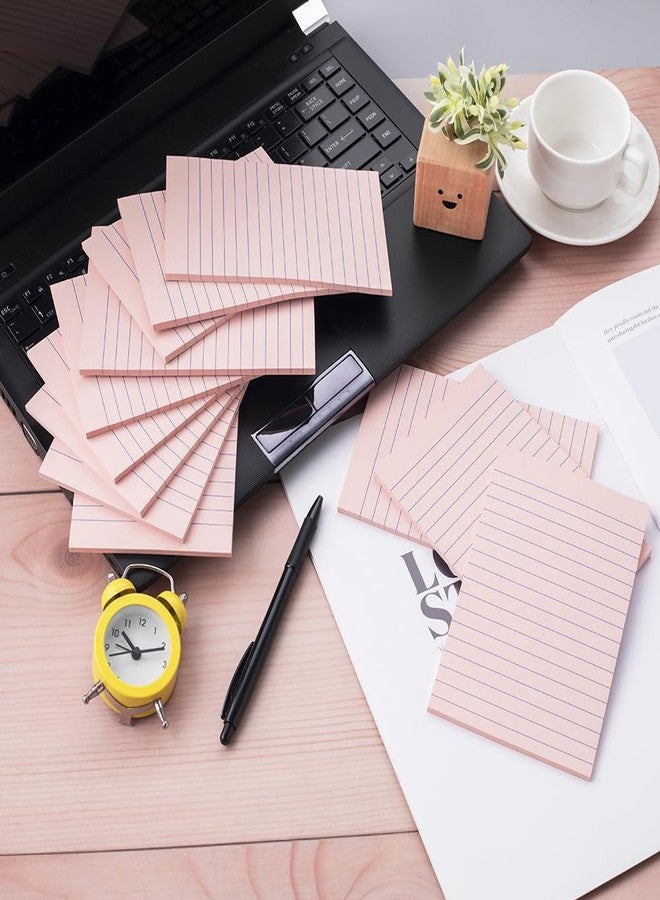 Kozerite (12 Pack) Lined Sticky Notes 4x6 in Ruled Stickies Super Sticking Power Memo Pads, Light Pink - Image 4