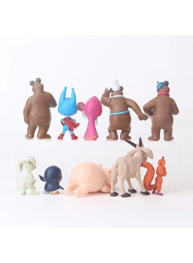 Masha And The Bear Hand-made Model Car Cake Ornaments Gashapon Doll Toy Doll Gift-Color:10 2 Generations (about 4-6cm/160g)  - Image 3