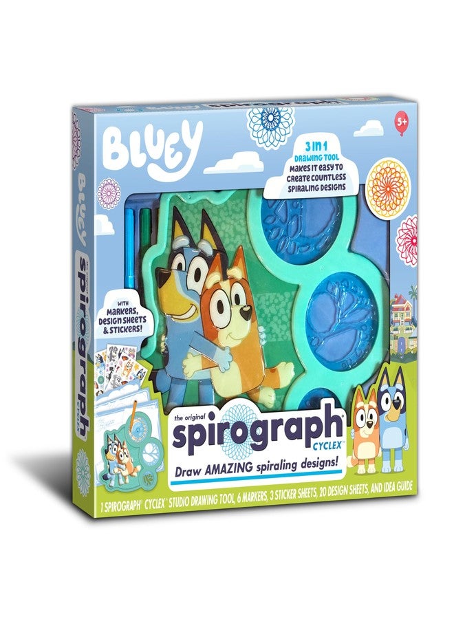 Spirograph Cyclex Set Bluey Drawing Kit, Arts and Crafts, Bluey Toys, Art Supplies, Stickers for Kids, Spiral Art, Markers, Design Sheet Included, Ages 5+ - Image 1