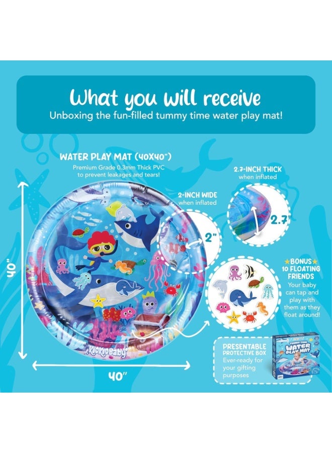 MOMENT Baby Tummy Time Water Mat, Premium Activity Center Promoting Baby Motor & Sensory Development, Inflatable Playmat Pat Visual Stimulation Gift for Infants & Toddlers Boys & Girls (100*100cm) - Image 2