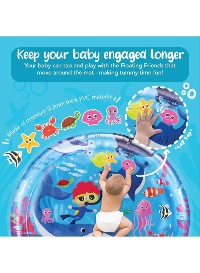 MOMENT Baby Tummy Time Water Mat, Premium Activity Center Promoting Baby Motor & Sensory Development, Inflatable Playmat Pat Visual Stimulation Gift for Infants & Toddlers Boys & Girls (100*100cm) - Image 4