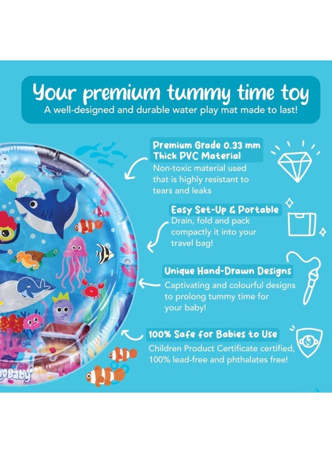 MOMENT Baby Tummy Time Water Mat, Premium Activity Center Promoting Baby Motor & Sensory Development, Inflatable Playmat Pat Visual Stimulation Gift for Infants & Toddlers Boys & Girls (100*100cm) - Image 5