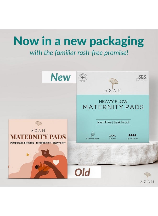 AZAH - Maternity Pads After Delivery For Women (10 Pads) | Extra Absorbent Maternity Pads Xxxl Size | Soft And Rash Free | For Postpartum Flow, Urine Incontinence, Ultra Heavy Flow | With Disposal Bags - Image 1