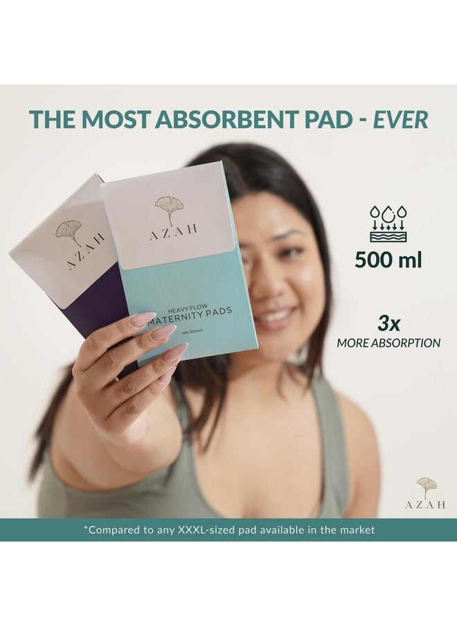 AZAH - Maternity Pads After Delivery For Women (10 Pads) | Extra Absorbent Maternity Pads Xxxl Size | Soft And Rash Free | For Postpartum Flow, Urine Incontinence, Ultra Heavy Flow | With Disposal Bags - Image 1