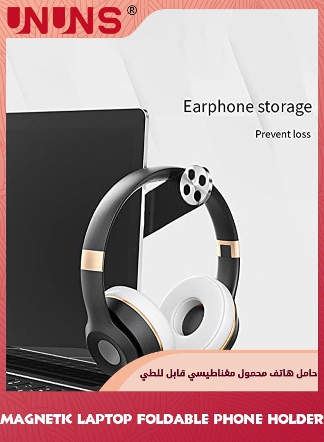 UNUNS Magnetic Phone Holder,Adjustable Aluminum Alloy Foldable Mount,Laptop Side Mount Clip,PC Tablet Smartphone Dual Screen View,Portable Expansion Bracket For Any Laptops,Rotating Holder - Image 3