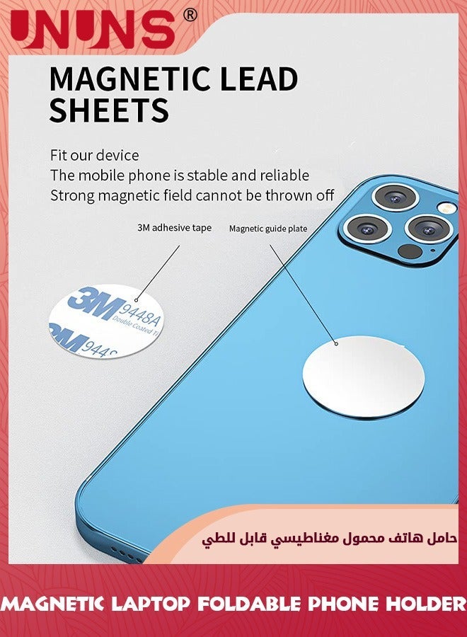 UNUNS Magnetic Phone Holder,Adjustable Aluminum Alloy Foldable Mount,Laptop Side Mount Clip,PC Tablet Smartphone Dual Screen View,Portable Expansion Bracket For Any Laptops,Rotating Holder - Image 5