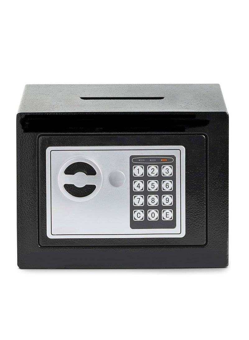 ALMUFARREJ Mini Electronic Deluxe Digital Security Safe Box With Electronic Keypad Lock and Physical Key For Home Office Hotel Jewelry Passport Watches Cash Storage - Image 2