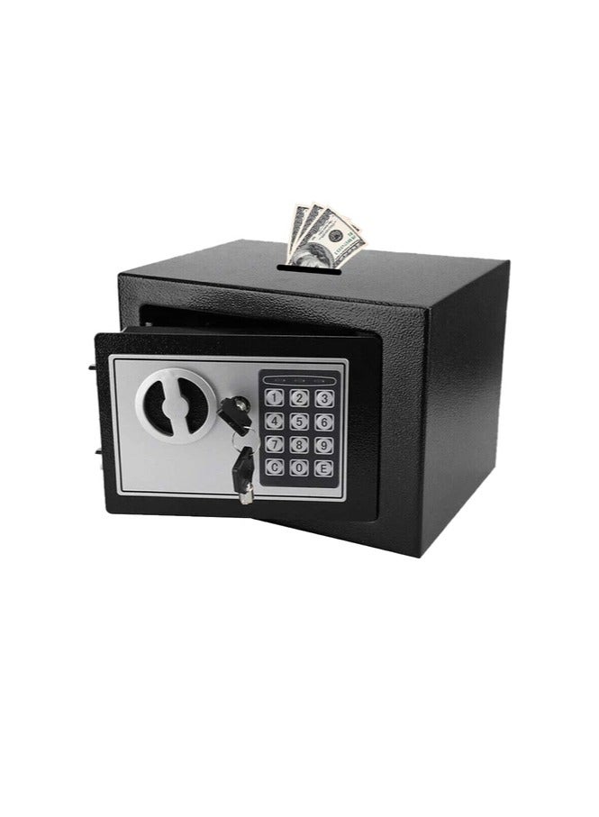 ALMUFARREJ Mini Electronic Deluxe Digital Security Safe Box With Electronic Keypad Lock and Physical Key For Home Office Hotel Jewelry Passport Watches Cash Storage - Image 3