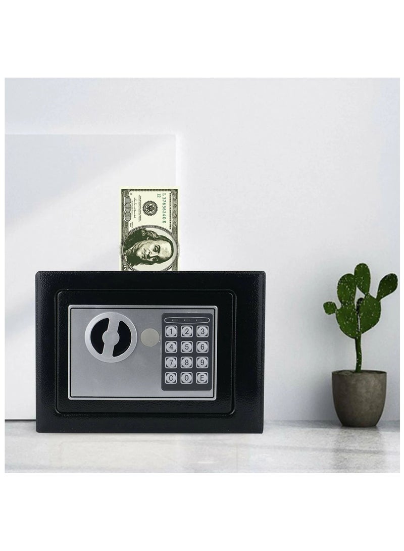 ALMUFARREJ Mini Electronic Deluxe Digital Security Safe Box With Electronic Keypad Lock and Physical Key For Home Office Hotel Jewelry Passport Watches Cash Storage - Image 4