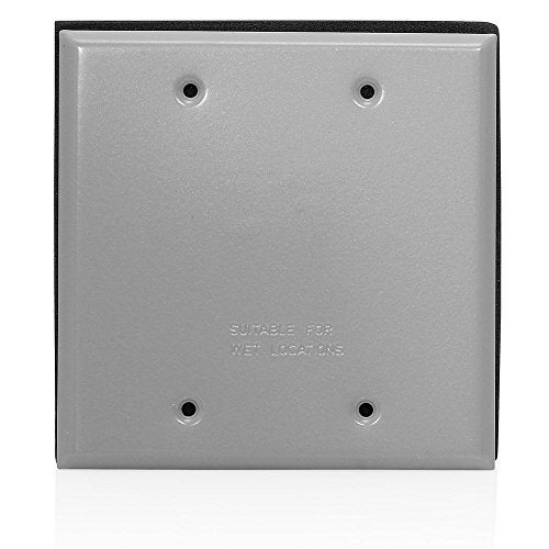 Leviton Weatherproof Blank Cover, 2-Gang, Outdoor Electrical Box Cover, WM2B-GY, Gray - Image 4