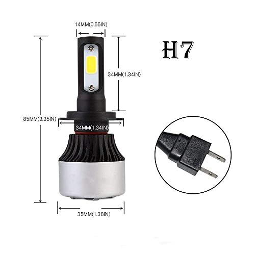 Asryd (2 Year Warranty) Genuine H7 Hi/Low Beam 9000LM 6500K 72 W LED Automotive Headlight Bulbs Auto Conversion Driving Lamp (Cool White) (H7 (Pack of 2)) - Image 5