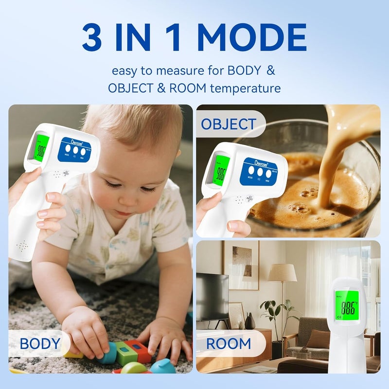 Berrcom Thermometer, 3 in 1 Contactless Infrared Fever Check Thermometer for Forehead, Ideal for Baby, Infant, Kids, and Adults, Batteries Not Included, JXB-178 (White) - Image 5
