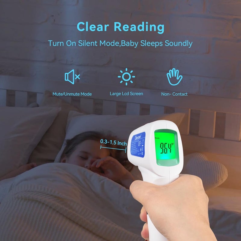 Berrcom Thermometer, 3 in 1 Contactless Infrared Fever Check Thermometer for Forehead, Ideal for Baby, Infant, Kids, and Adults, Batteries Not Included, JXB-178 (White) - Image 4