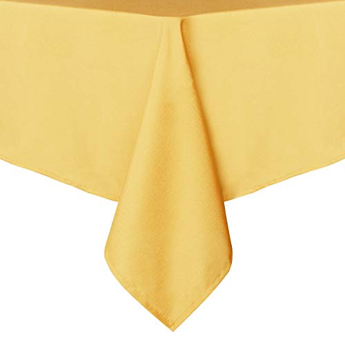 sancua Rectangle Tablecloth - 54 x 120 Inch - Stain and Wrinkle Resistant Washable Polyester Table Cloth, Decorative Fabric Table Cover for Dining Tables, Buffet Parties and Camping, Yellow - Image 1