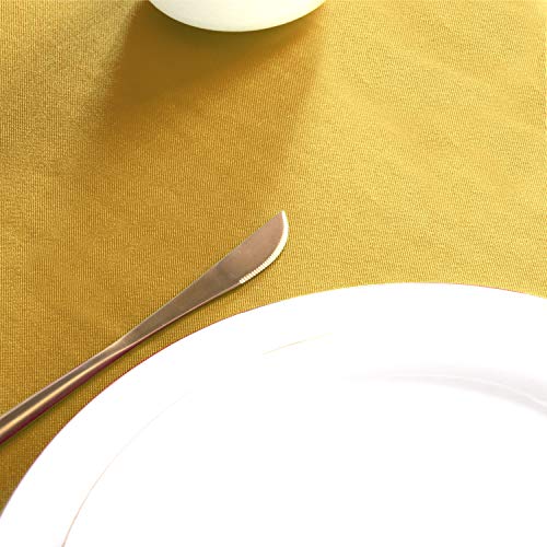 sancua Rectangle Tablecloth - 54 x 120 Inch - Stain and Wrinkle Resistant Washable Polyester Table Cloth, Decorative Fabric Table Cover for Dining Tables, Buffet Parties and Camping, Yellow - Image 5