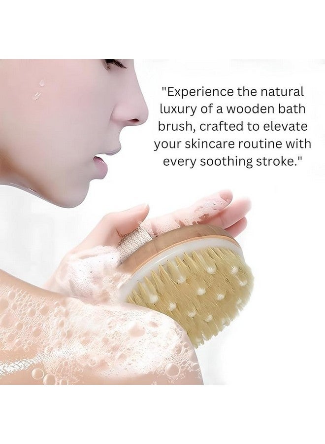 OffyBird Wooden Shower Brush with Massaging Nodes - Dry & Wet Body Brush for Gentle Skin Exfoliation, Lymphatic Support, Blood Circulation, Cellulite Reduction Perfect Spa Tool for Women & Men - Image 3