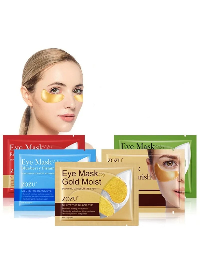Zozu 10 Pcs Eye Mask Set Red Pomegranate Brightening and Firming Eye Mask Replenish Moisture Reduce Wrinkle Eye Care Mask for Women and Men Hydrating Skincare Eye Mask Sheet Dilute Black Eye  - Image 3