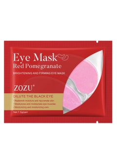Zozu 10 Pcs Eye Mask Set Red Pomegranate Brightening and Firming Eye Mask Replenish Moisture Reduce Wrinkle Eye Care Mask for Women and Men Hydrating Skincare Eye Mask Sheet Dilute Black Eye  - Image 2