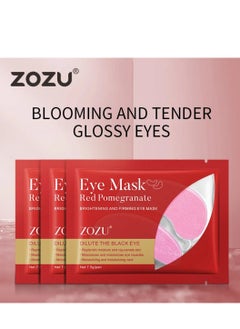 Zozu 10 Pcs Eye Mask Set Red Pomegranate Brightening and Firming Eye Mask Replenish Moisture Reduce Wrinkle Eye Care Mask for Women and Men Hydrating Skincare Eye Mask Sheet Dilute Black Eye  - Image 4