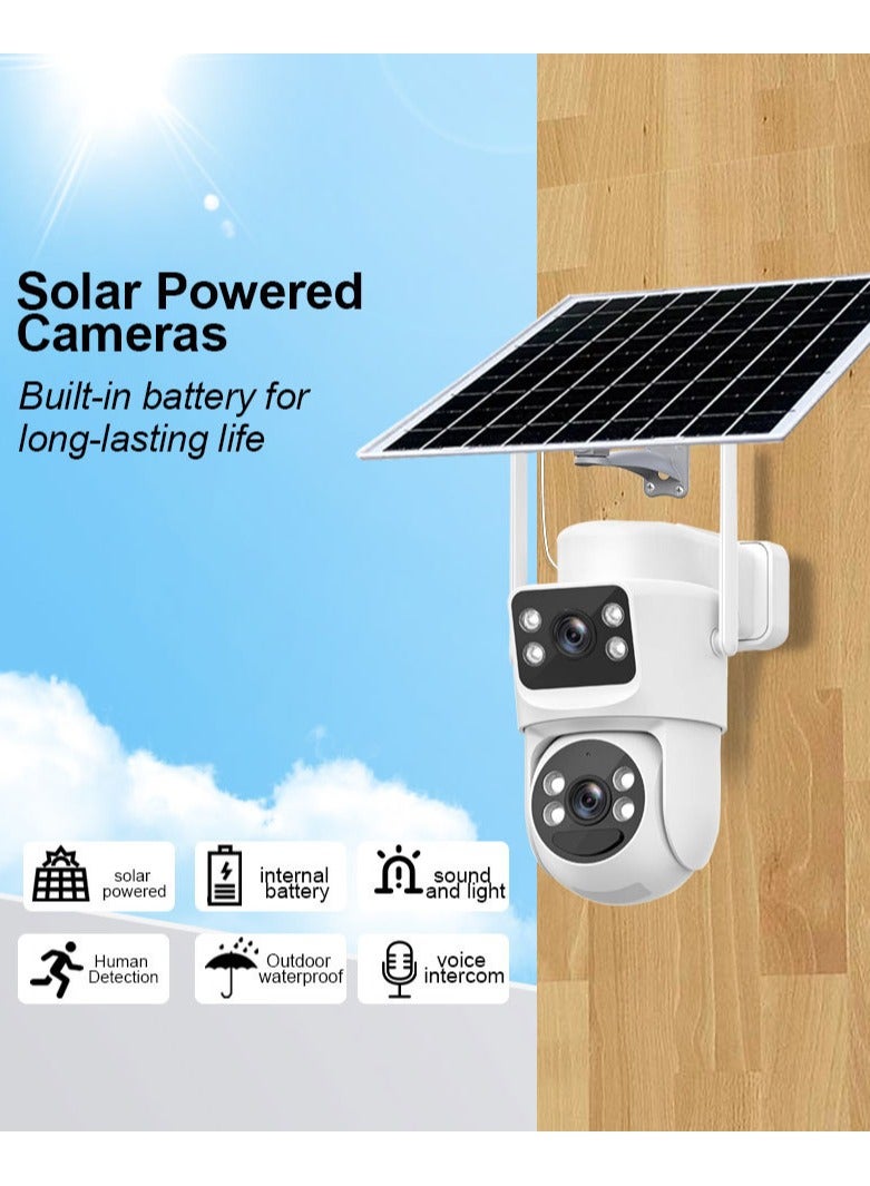 SYXUMLKLS 3G/4G LTE Cellular Security Camera With SIM Card, Outdoor Solar Power, Battery Powered with Dual View - Image 2