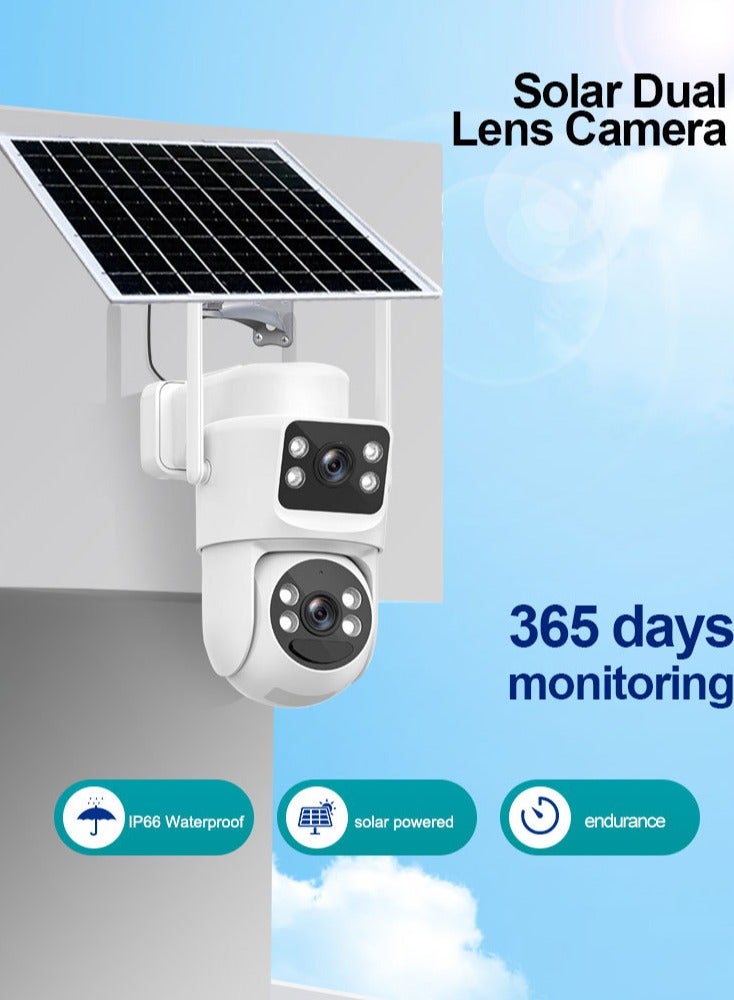 SYXUMLKLS 3G/4G LTE Cellular Security Camera With SIM Card, Outdoor Solar Power, Battery Powered with Dual View - Image 3