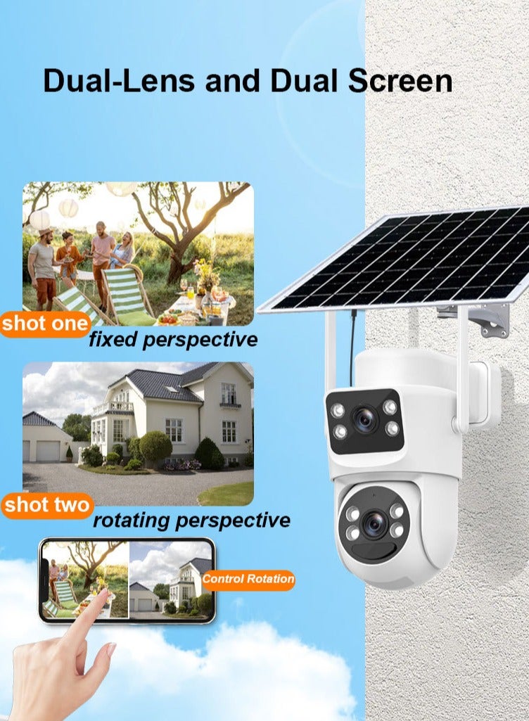 SYXUMLKLS 3G/4G LTE Cellular Security Camera With SIM Card, Outdoor Solar Power, Battery Powered with Dual View - Image 4