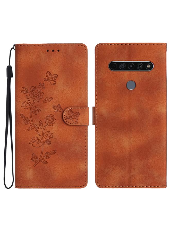 اس-توب جراب هاتف LG K51S من الجلد بنقشة زهور وفراشات - Image 1