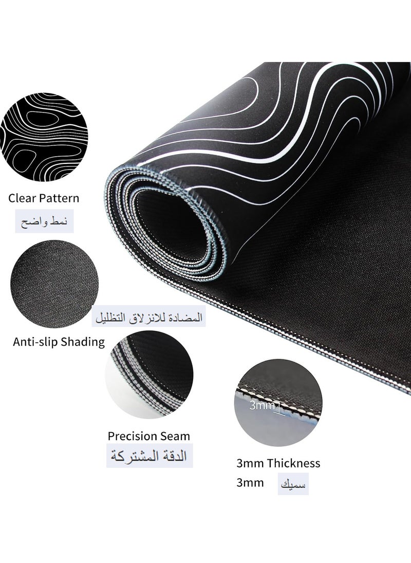 Sumkyle - Large Mouse Pad 900x400mm Extended Gaming Mouse Pad Non-Slip Rubber Base Mouse pad Office Desk Mat Desk Pad Keyboard Mouse Pads Forest Pattern - Image 1