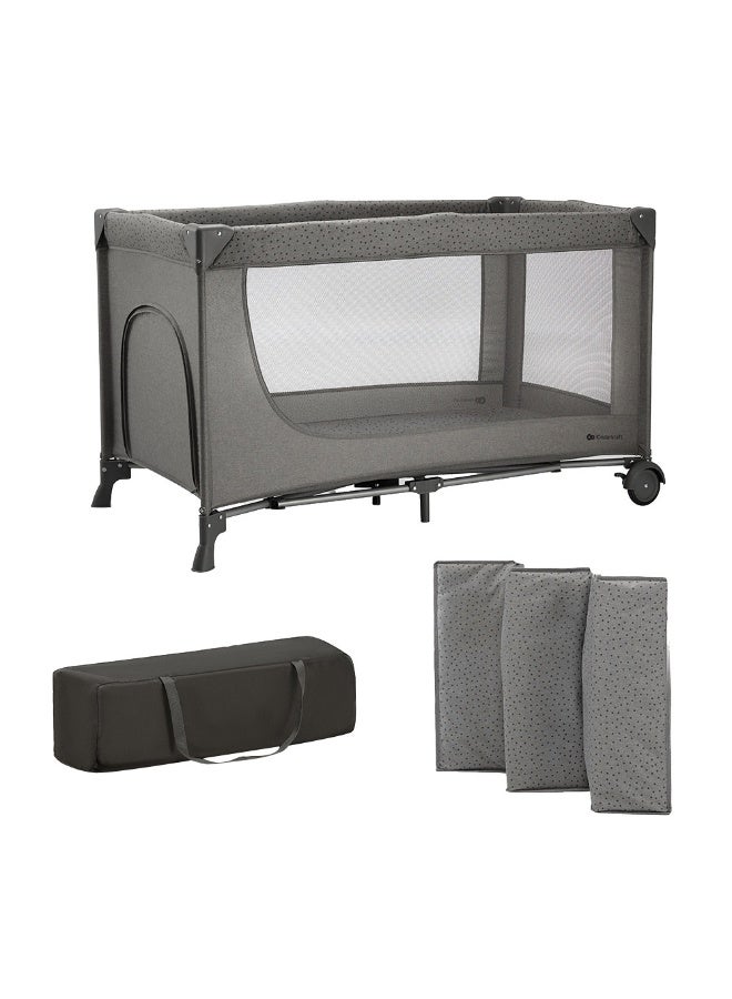 Kinderkraft Joy 2 Travel Cot With Accessories  Dark Grey - Image 1