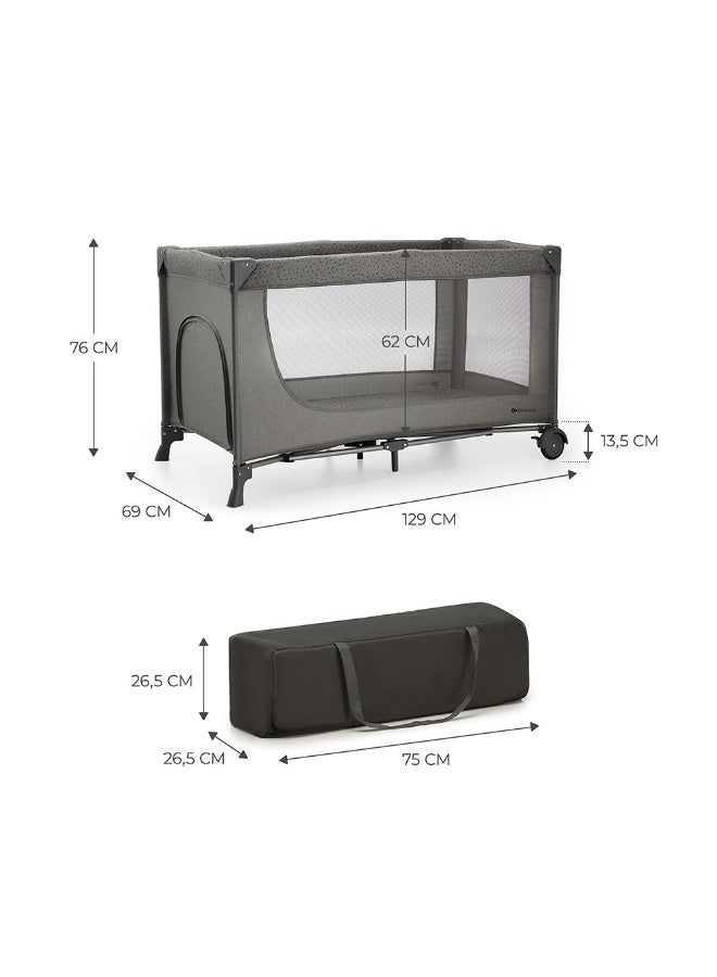 Kinderkraft Joy 2 Travel Cot With Accessories  Dark Grey - Image 4