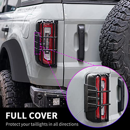 Archaic Tail Light Covers for Ford Bronco 2021-2023, Rear Lamp Light Guards Compatible with Bronco Exterior Accessories, Rough Texture (Not for Bronco Sport) - Image 3