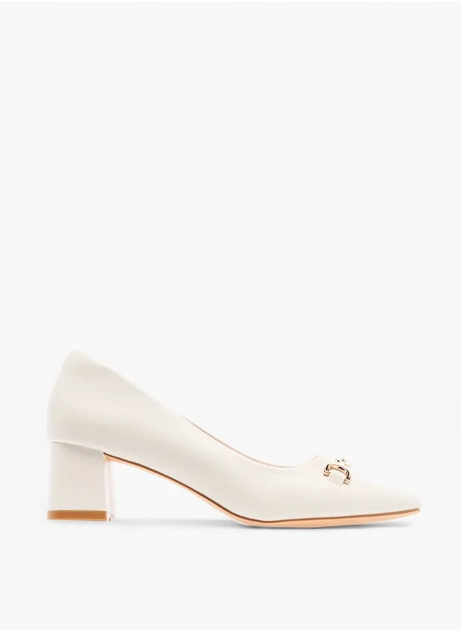 Celeste Womens Metal Accent Slip-On Shoes With Block Heels