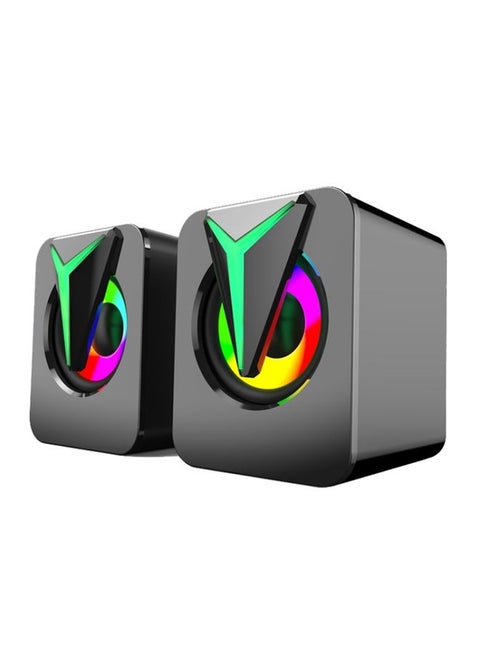 FT-25-1 RGB Colorful Lighting Desktop Computer Speaker(Black)