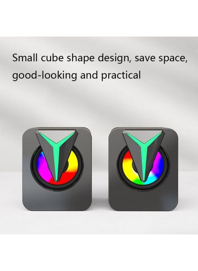 FT-25-1 RGB Colorful Lighting Desktop Computer Speaker(Black)