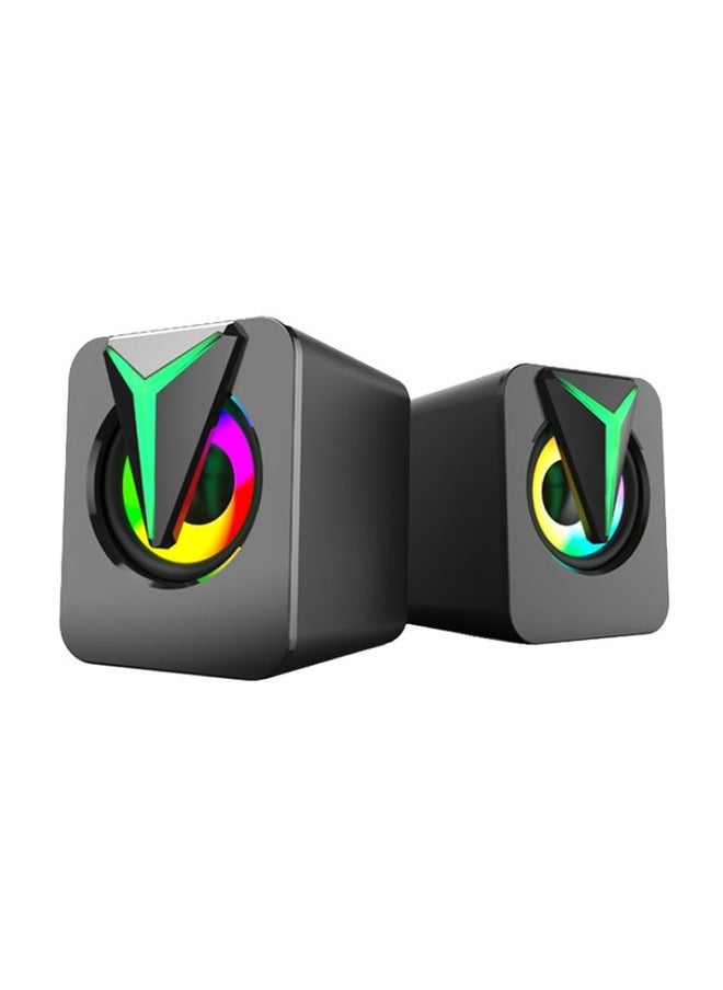 FT-25-1 RGB Colorful Lighting Desktop Computer Speaker(Black)