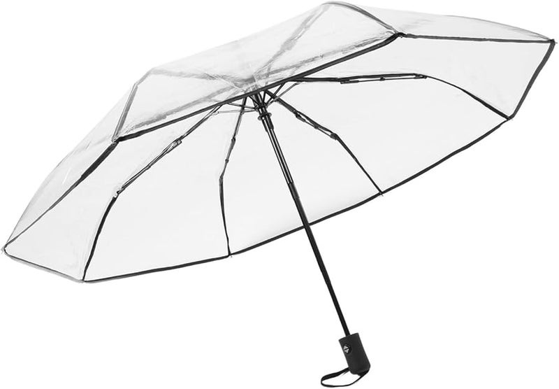 مظلة أطفال قابلة للطي تلقائيًا شفافة 8 أضلاع بحواف سوداء محمولة - Image 5